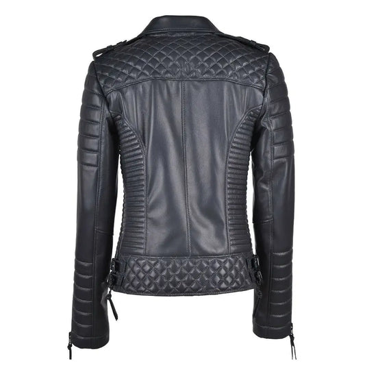 Chaqueta de moto de cuero para mujeres